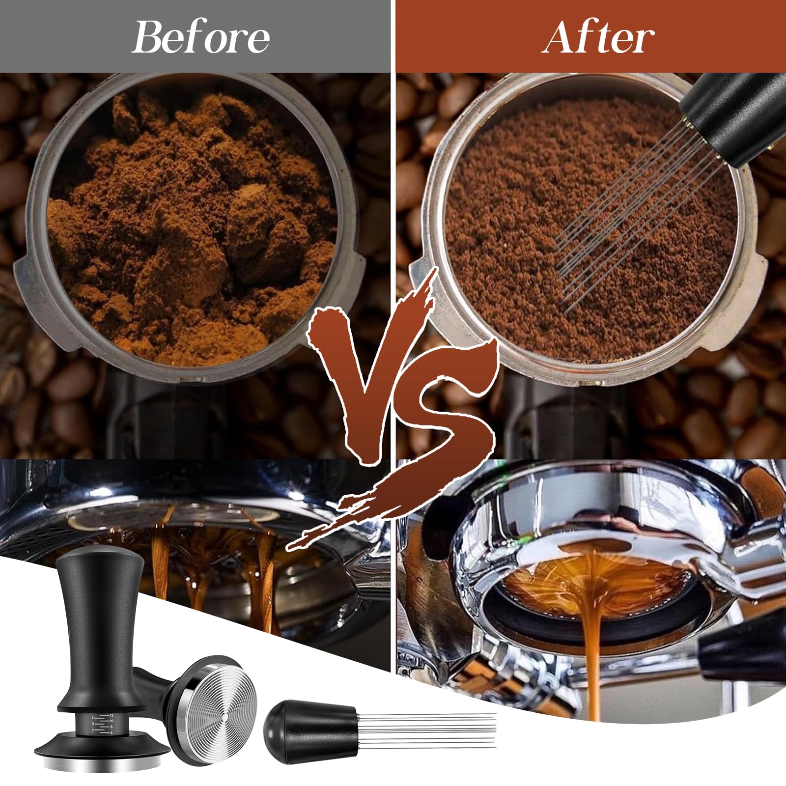 51mm Espresso Accessories, 25pcs Espresso Tamper, With Tamper Mat, Latte Art Pen,Pulling Template*16 Rag Pulling Cup,Barista Towel