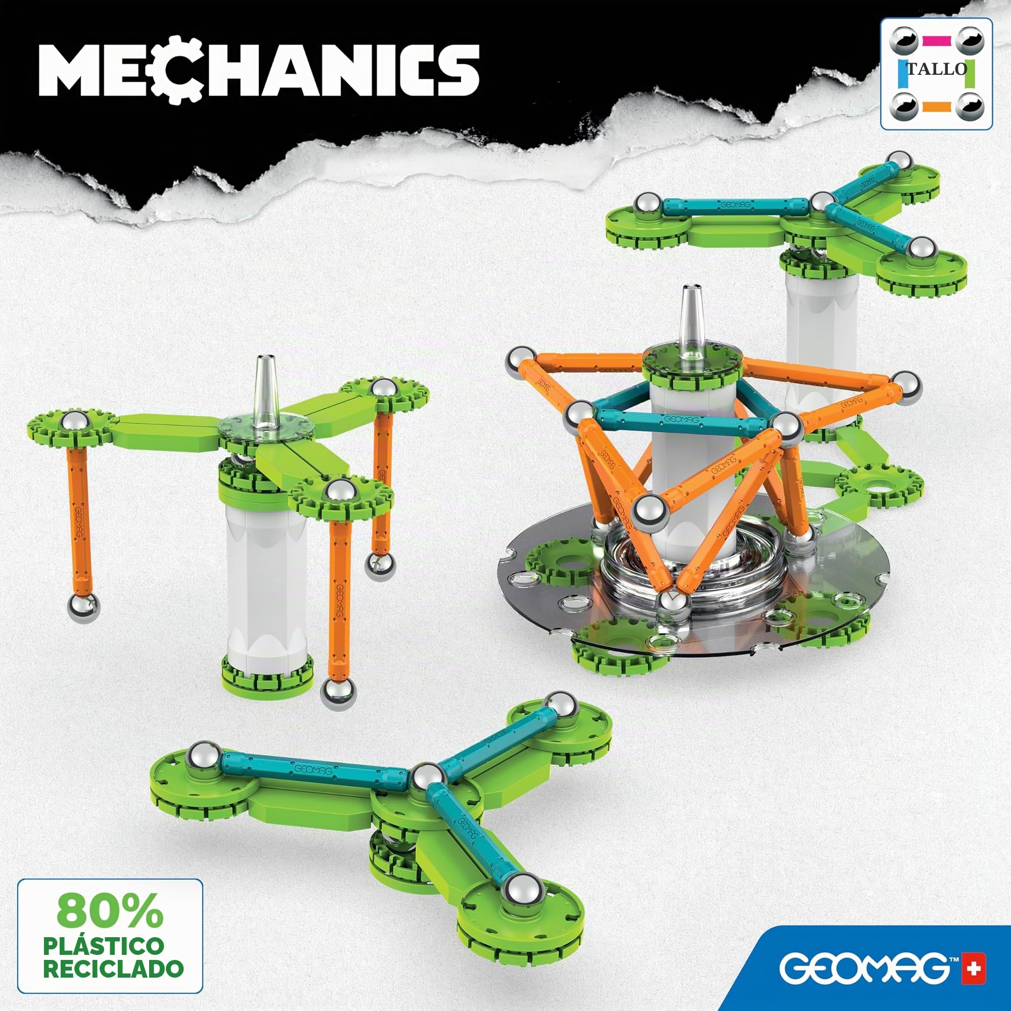 Geomag - Mechanics Motion Magnetic Gears - Juego Educativo y Creativo para Niños - Bloques de Construcción Magnéticos - Juego de 96 Piezas