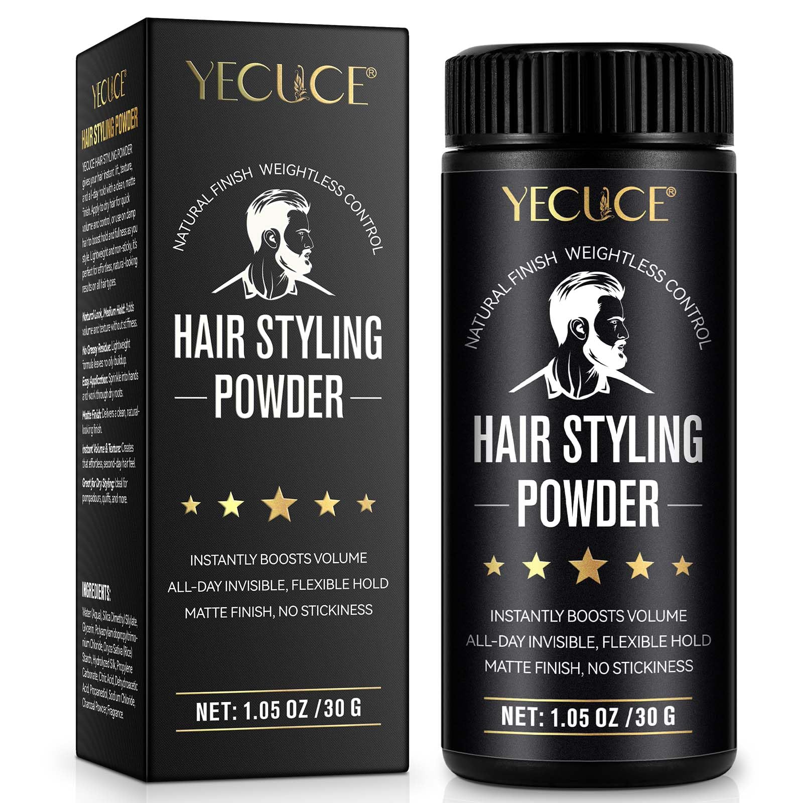 Volume Powder per capelli di uomini e donne 30gr, Polvere Capelli, Polvere per Attaccatura dei Capelli Hair Line Powder per Donne e Uomini, polvere per il sollevamento delle radici, Cipria Styling As