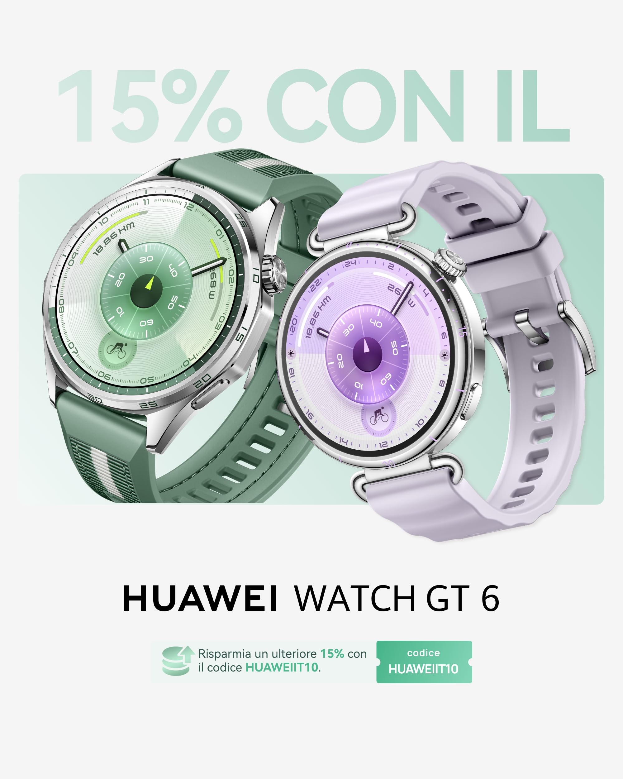 HUAWEI WATCH GT 6 GPS 46mm Smartwatch, Display AMOLED da 1,47 pollici, Fino a 21 giorni, Ciclismo, Oltre 100 Modalità Sportive, iOS e Android, Pagamento NFC, Monitoraggio della Salute, Grigio