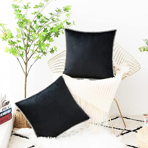 Miniatura 5 de GAWAMAY Fundas de almohada de otoño de 16 x 16 pulgadas, paquete de 2 fundas de almohada decorativas con borde de chenilla, suaves y bohemias,