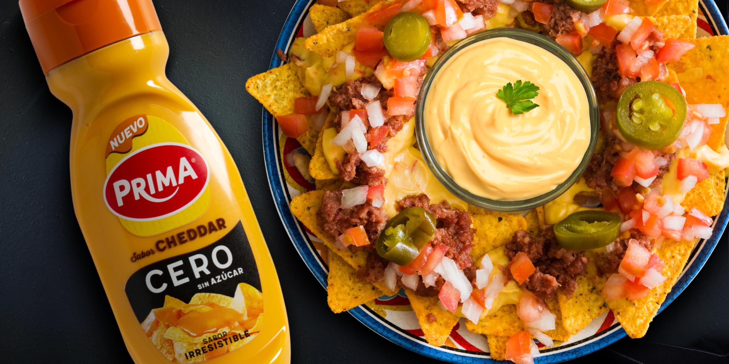 Prima salsa Cheddar Cero 260 gr Sin azúcar añadido