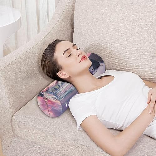 Miniatura 5 de Paris - Almohada redonda cilíndrica de la Torre Eiffel para aliviar el dolor de cuello, suave y transpirable, almohada de espuma viscoelástica de