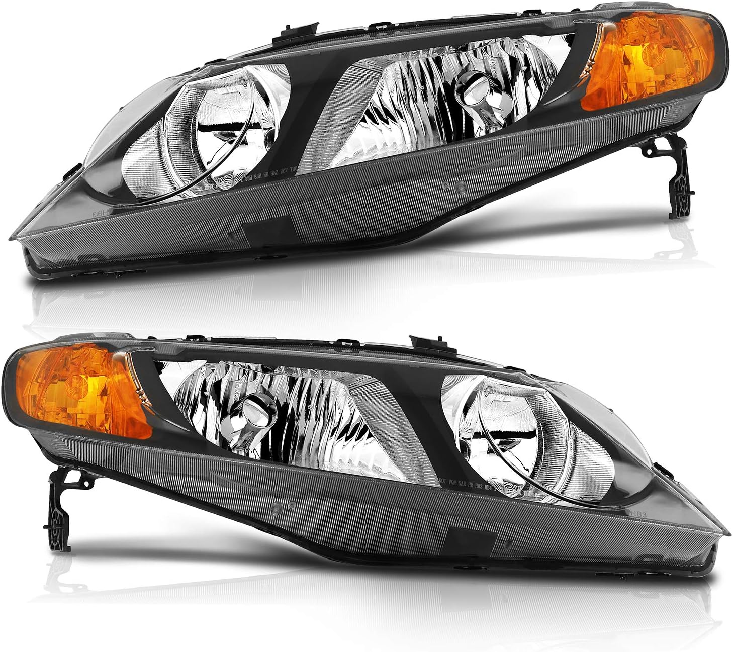 AINTIER Headlight Assembly For Honda Civic Sedan 4Dr 2006-2011 Headlamp Replacement Driver & Passenger Side