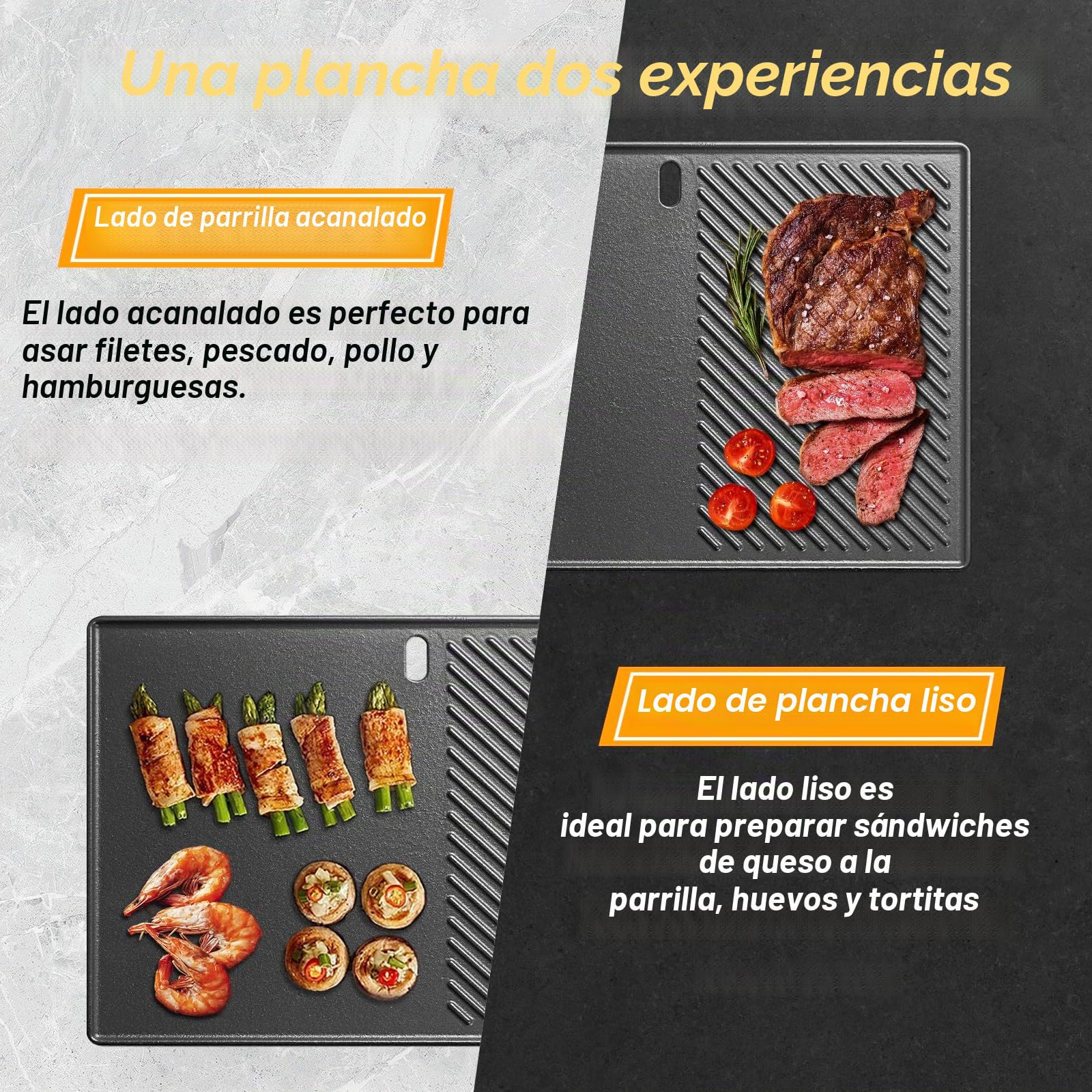 Plancha de hierro fundido para parrilla Landmann Triton 3 y 4 quemadores, Enders Boston 4, Enders Monroe PRO 4, Enders Boston 6 parrilla de gas, 43,5 x 31,5 cm parrilla para Broil King Baron, Crown,