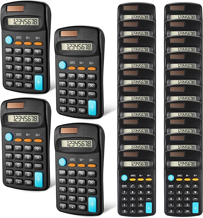 Amazon.com : Flutesan 24 Pieces Basic Mini Calculators Bulk for ...