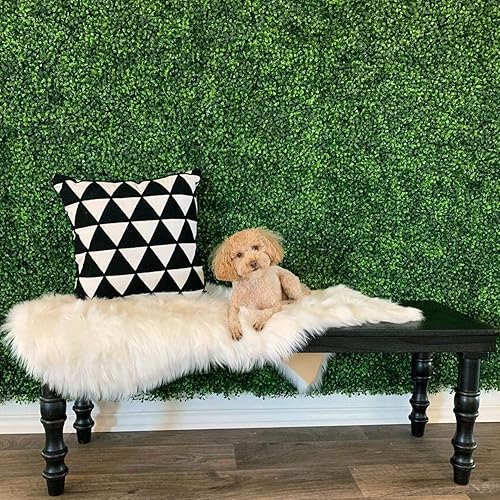 Miniatura 2 de Yaheetech Paneles de pared de césped, 12 piezas de 20 x 20 pulgadas, paneles de boj artificiales, planta de seto topiario, pantalla de cobertura de