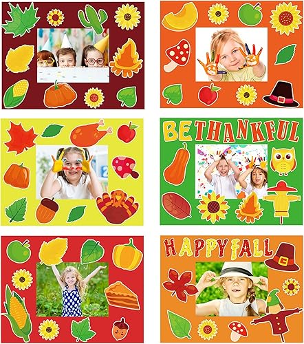 chiazllta Paquete de 30 marcos de fotos de otoño para niños, Acción de Gracias, calabaza, hoja de arce, pavo, manualidades, otoño, vacaciones, arte, disponible en Yaxa El Salvador