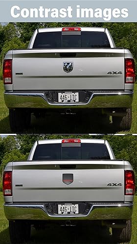 Miniatura 9 de Fit RAM - Emblema de la bandera estadounidense para portón trasero y trasero, ABS compatible con Dodge RAM 1500 2500 3500 2009-2018 (línea azul)