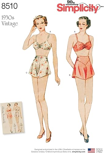 Miniatura 6 de Simplicity 1930's Fashion - Brasier y calzones vintage para mujer, patrones de costura, tallas 4-12