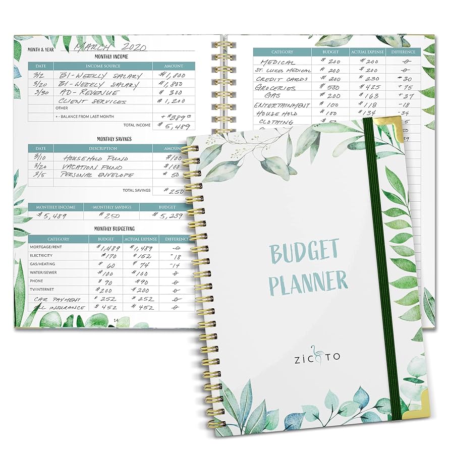 Beautiful Monthly Budget Planner - Easy Use 12 Month