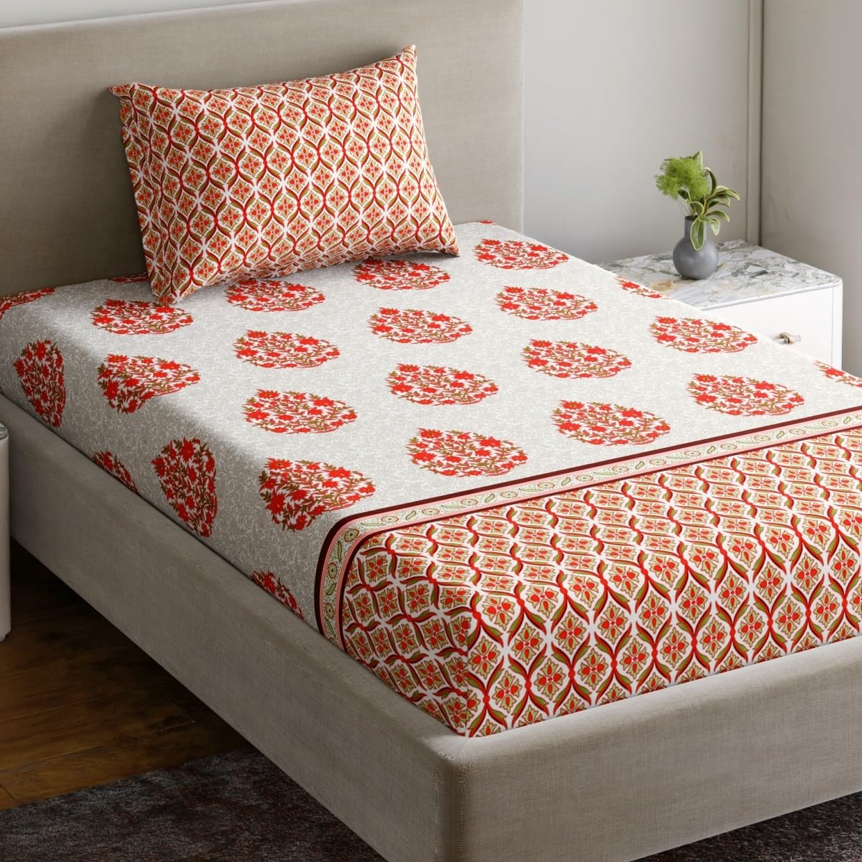 Home Ecstasy 100% Cotton Single Bedsheet Set -16