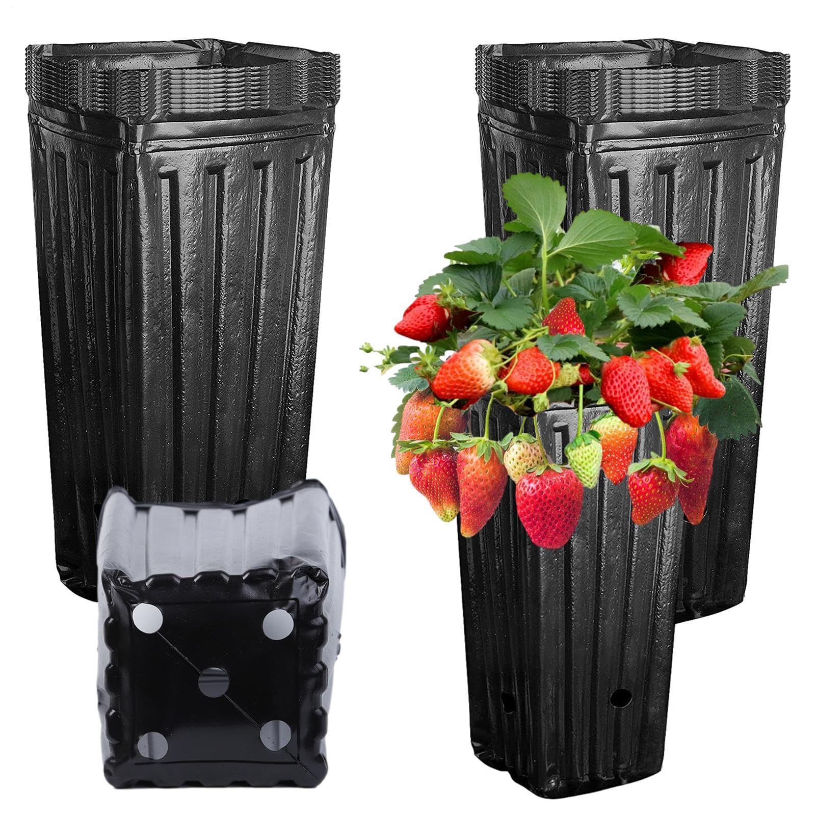 Purewtsry 20pcs Tall Seedling Pots, Heavy Duty Tall Planter, Deep Root Trainers, Planter Flower Pots, Plant Containe With Drainage Hole, For Tree Planting, Nursery Cultivation