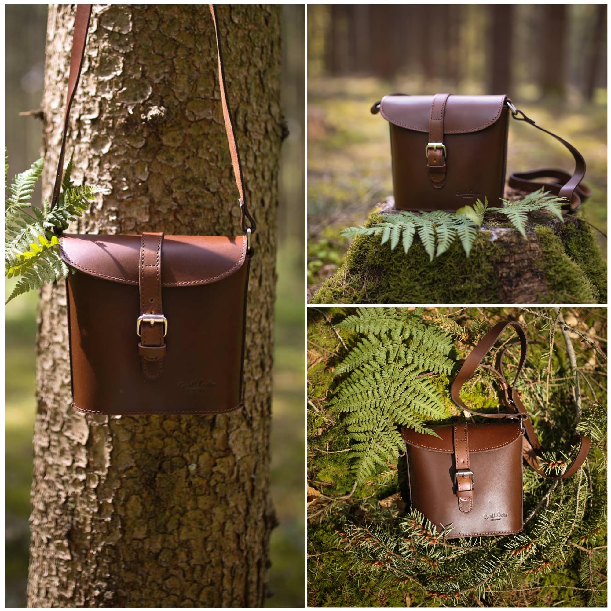 Gusti Nantje Leder Umhängetasche Damen – Schultertasche & Handtasche, Vintage Echtleder Braun