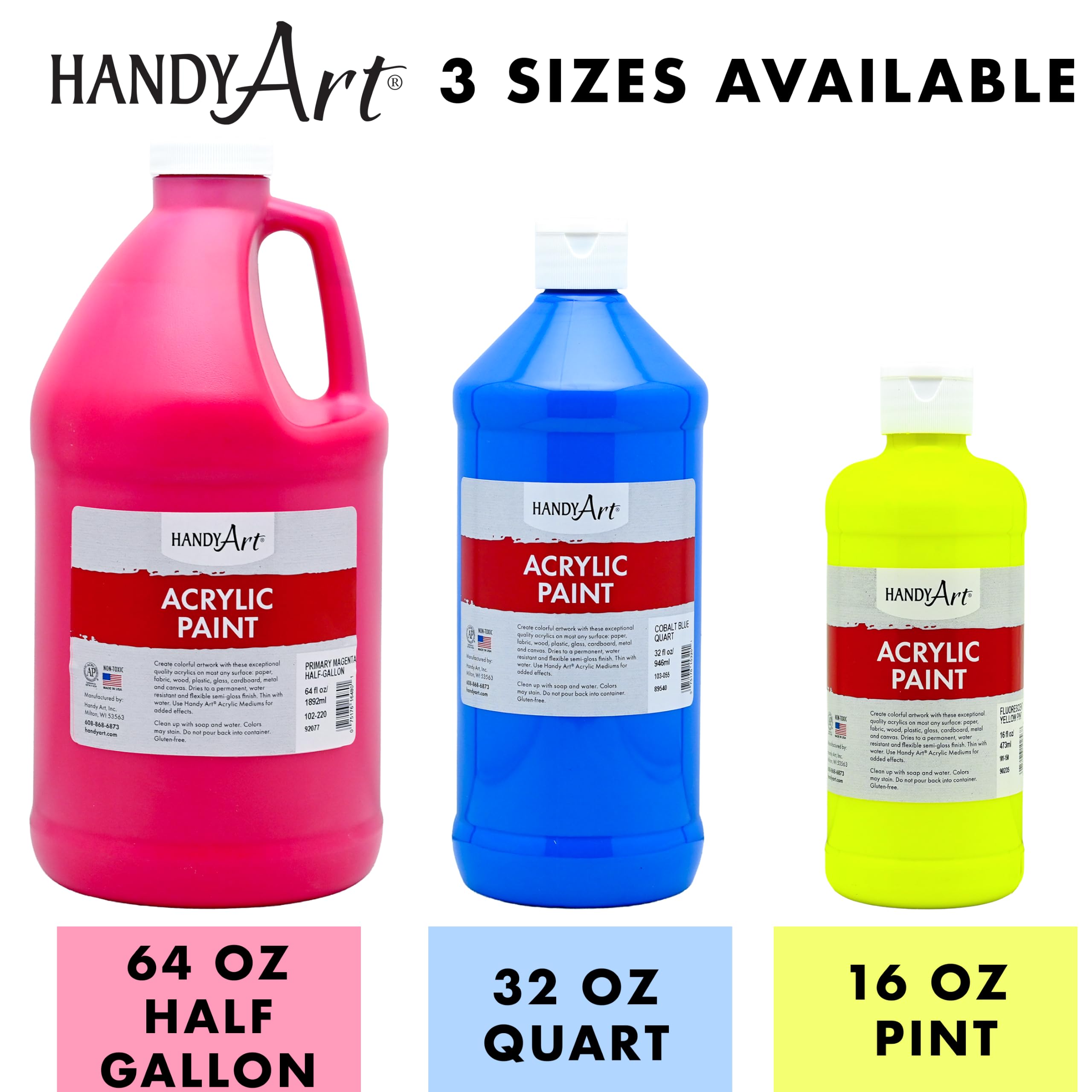 Handy Art by Rock Paint 16 oz étudiants en peinture acrylique Blanc titane