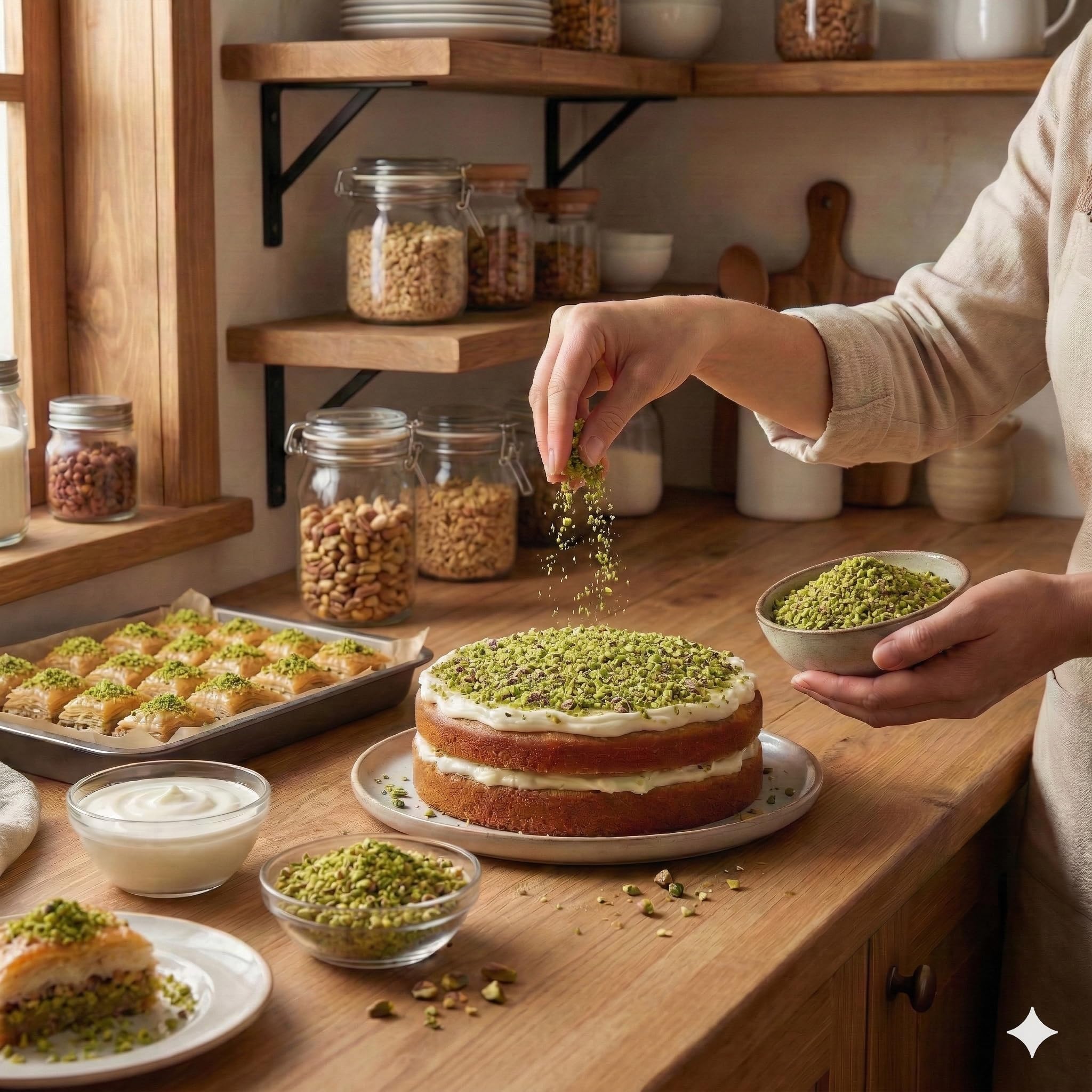 SIVIFOOD® Fein gehackte Pistazienkerne [500g] – Naturbelassene Pistazien gehackt in Premium Qualität – Gehackte Pistazien zum Backen, für Kuchen, Torten & Baklava als Topping – Ungesalzen & vegan