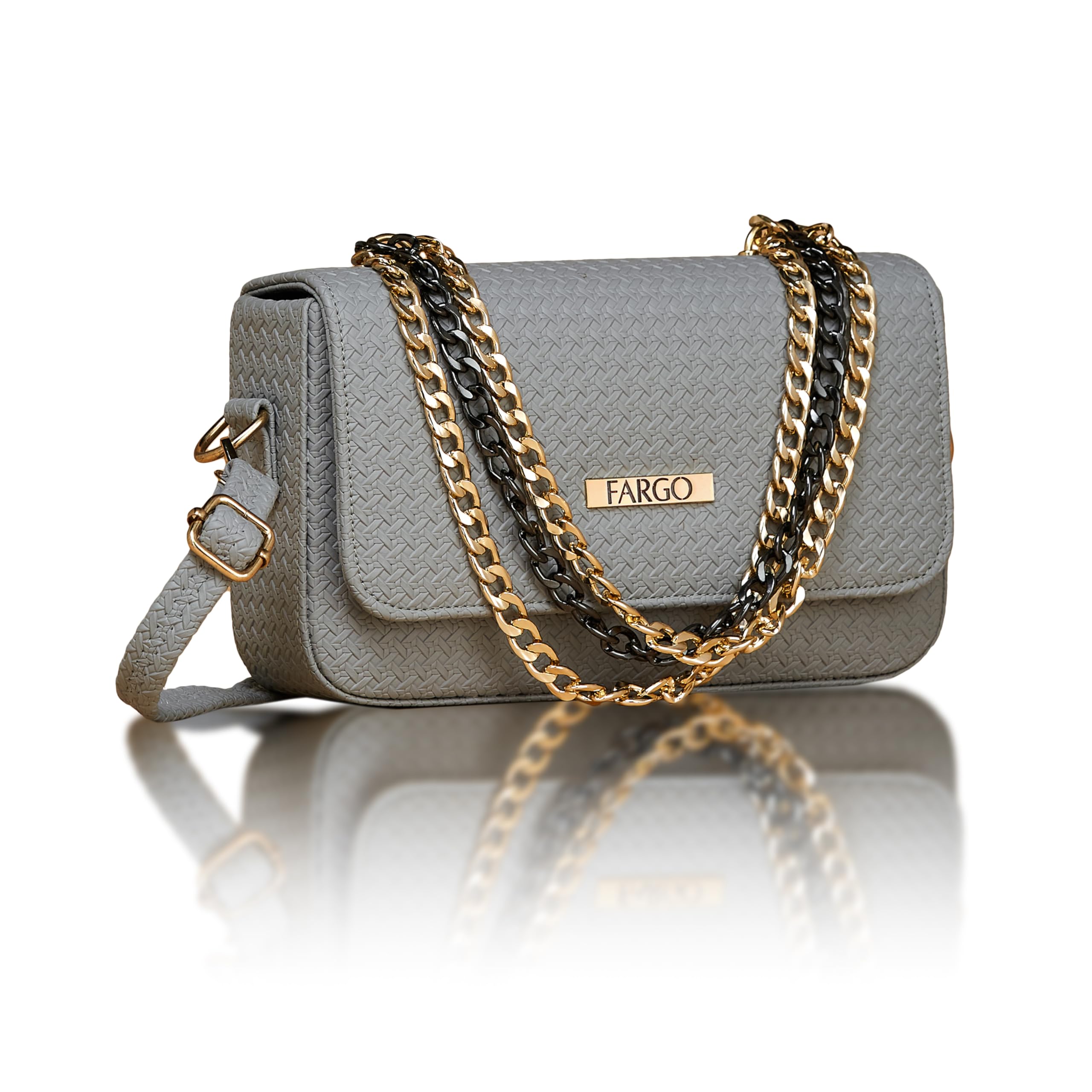 Fargo Stylish Textured Sling Bag for Women Ladies purse for women (Grey) (B0DBQV7622) Amazon Price History, Amazon Price Tracker