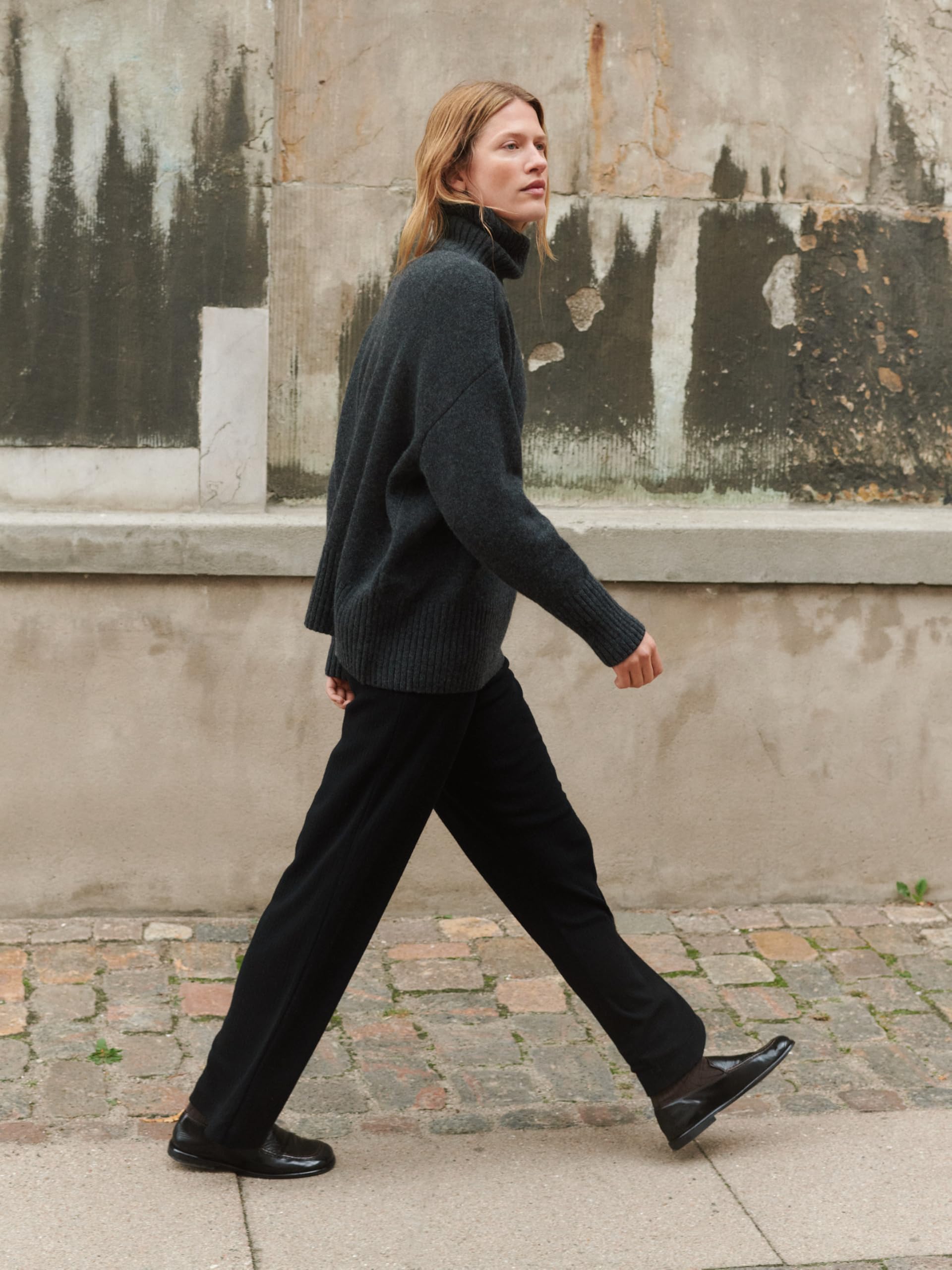 DILLING Damenhose aus Merinowolle mit weitem Bein