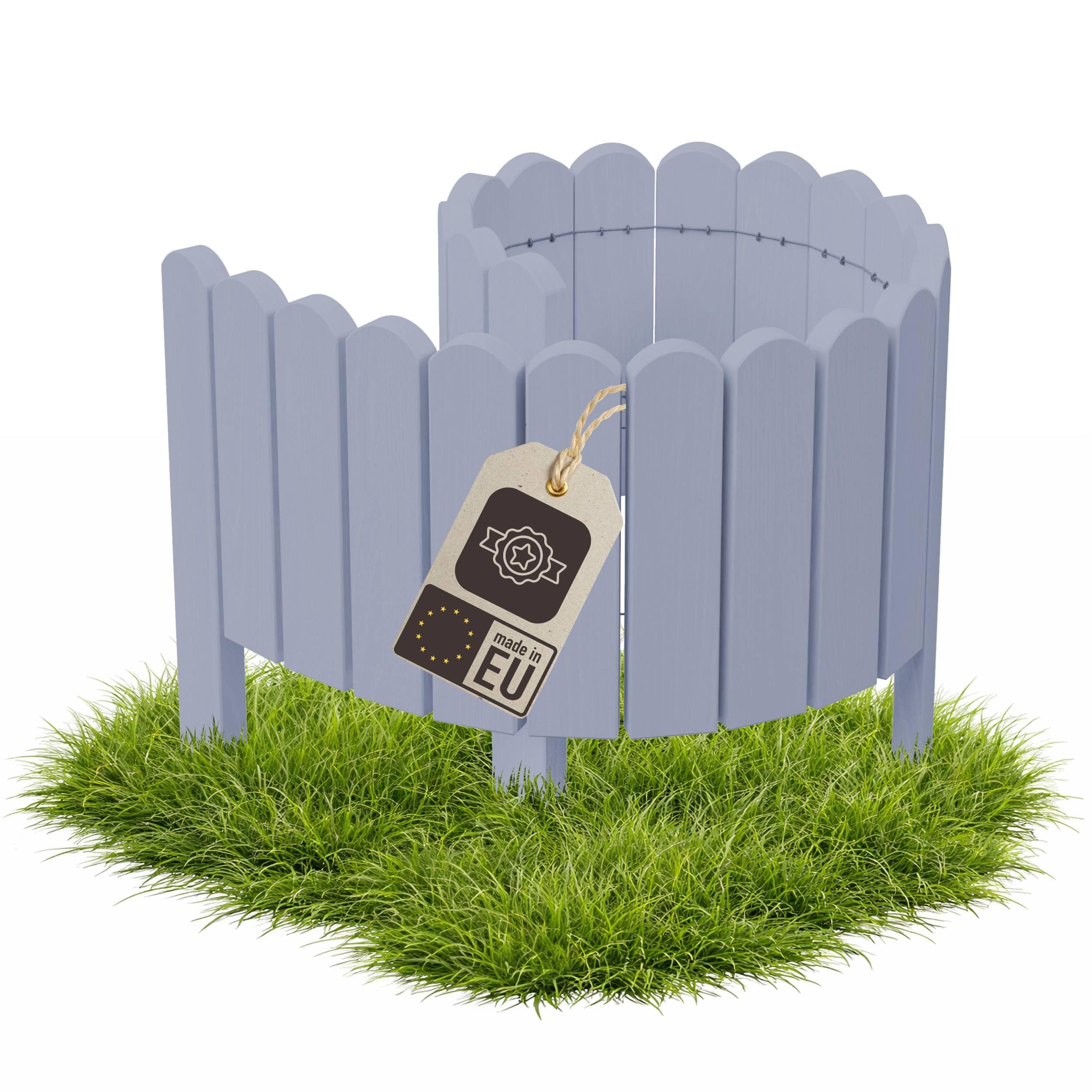 be4nature Flexible Wooden Garden Border 40 x 100 cm Silver pressure treated roll border lawn edging decorative garden fence palisade bed edging