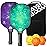 Mayboom Pickleball Paddles Set of 2 or 4, USAPA Approved Pickleball Set with 4 Pickleball Balls and Pickleball Bag, Fiberglass Pickle Ball Rackets 2 Pack for Beginner(Green&Purple)