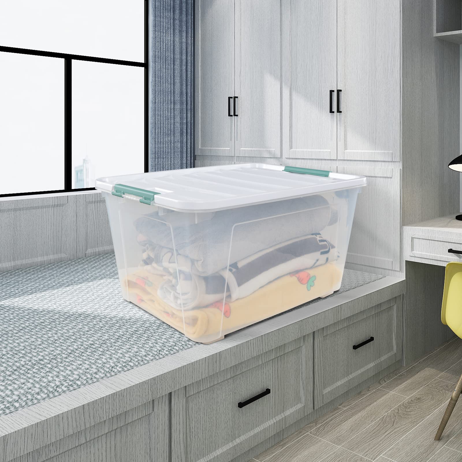 Amazon｜Zerdyne 80L 特大プラスチック収納ボックス クリア大型