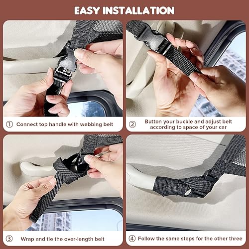 Miniatura 7 de Kaskawise Red de Carga Mejorada para Techo de Automóvil con Bolsillo, 31.5"x21.6" Organizador de Almacenamiento de Techo de Automóvil de Doble Capa