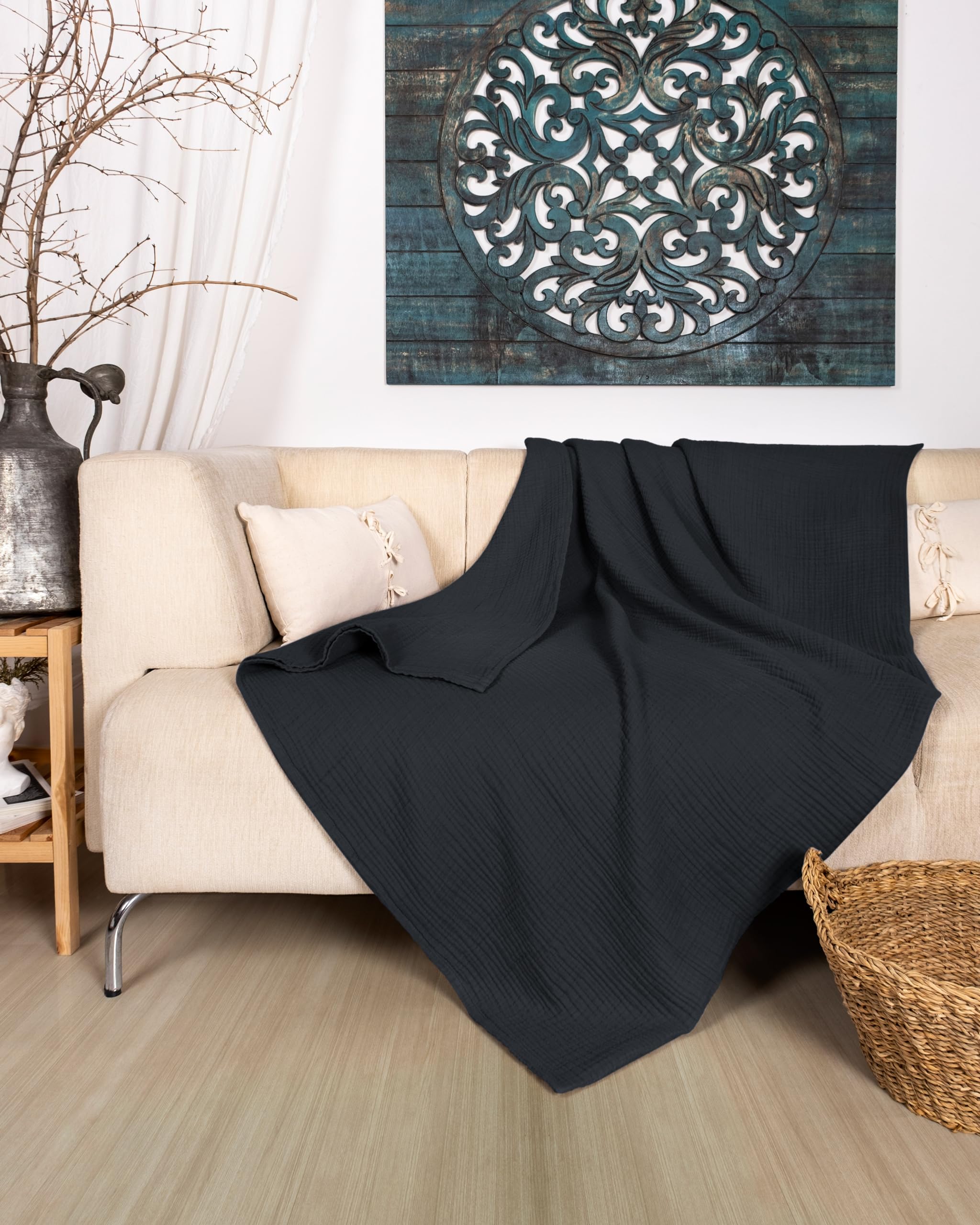 Copriletto In Mussola Di Cotone Al 100%, Coperta A 4 Strati