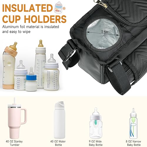 Miniatura 6 de Carrito doble para cochecito compatible con Bob Duallie, Baby Jogger City Mini Gt2 y Zoe Twin V2, consola doble para cochecito con bolsa enfriadora