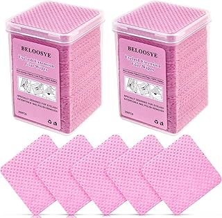 400 PCS Lint Free Nail Wipes, Eyelash Extension Glue Wipes, Super Absorbent Soft Non-woven Fabric Lash Glue Wipes, Nail Po...