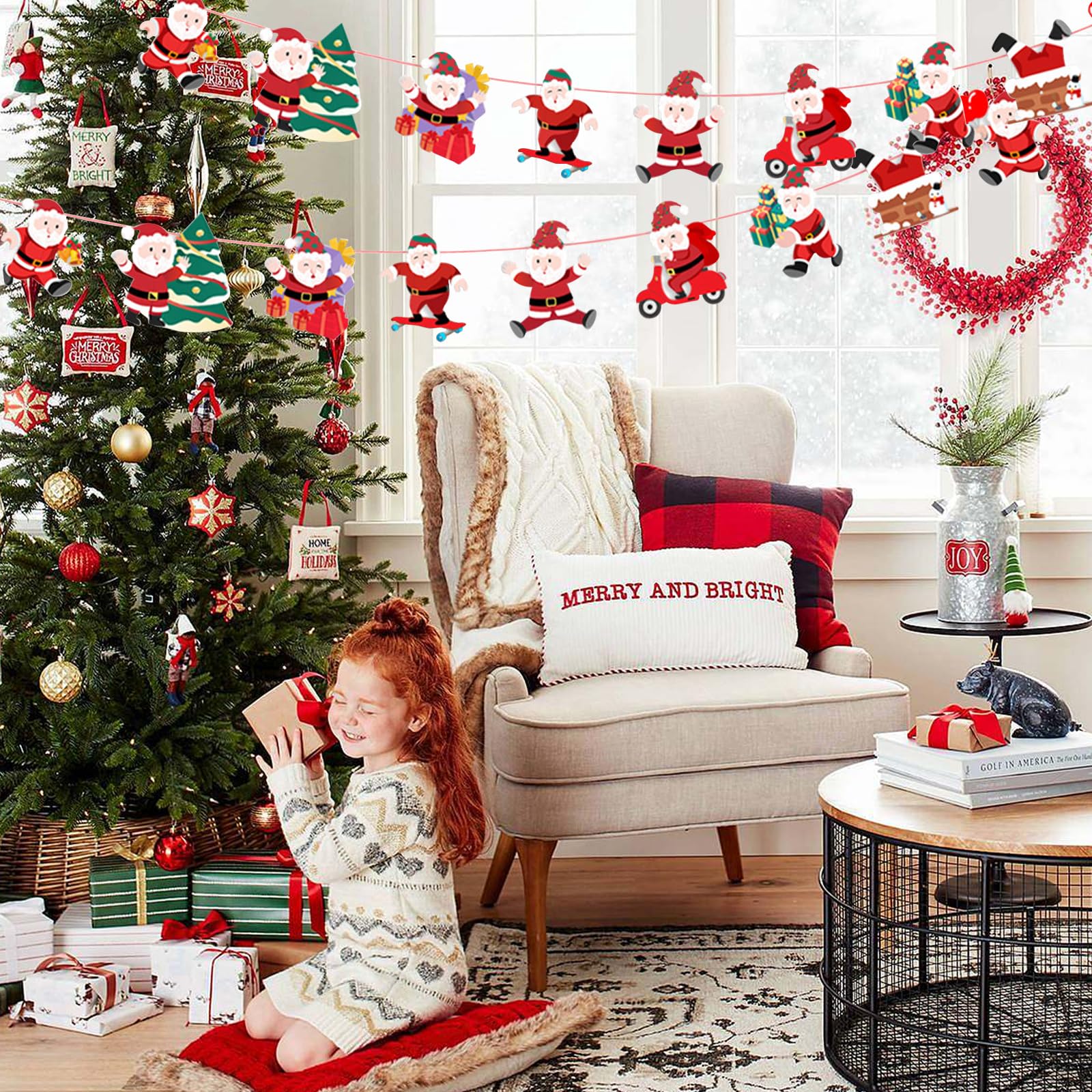 Guidre Set of 3 Christmas Party Banners, Christmas Decorations, Merry