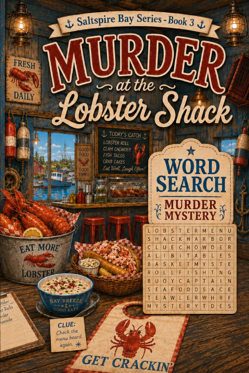 Murder at the Lobster Shack: A Cozy Coastal Murder Mystery Word Search Puzzle Book: Saltspire Bay Series - Book 3: Read the story. Search the words. ... Solve the murder. 50 chapters / 50 puzzles