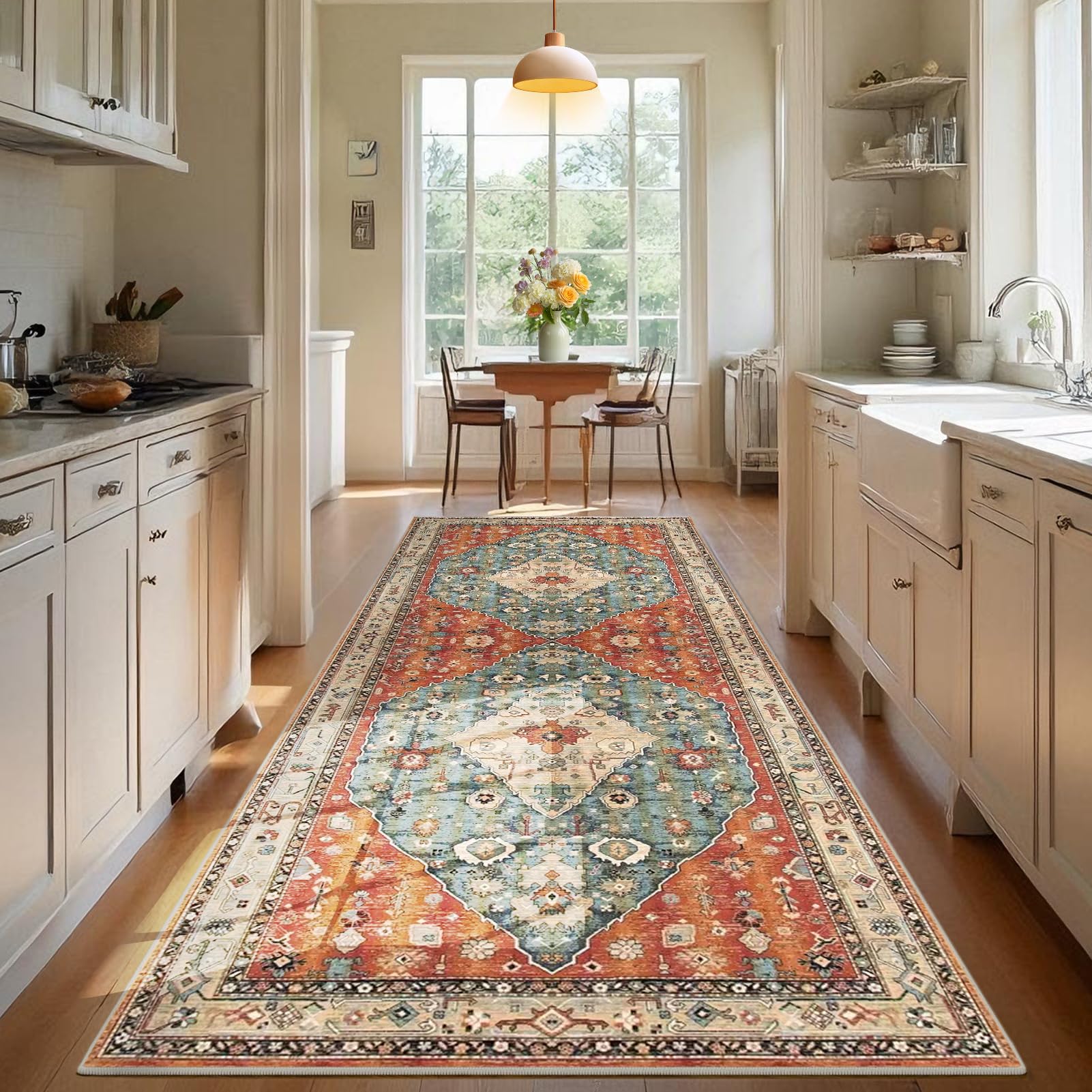 Long Runner Rug for Hallway, Washable Carpet Runner Rug for Kitchen, Non-Slip Extra Long Entryway Runner Rug, Laundry Bedroom Room Rug Runner, Long Hallway Hall Runner Narrow Rugs 120 x 200 cm