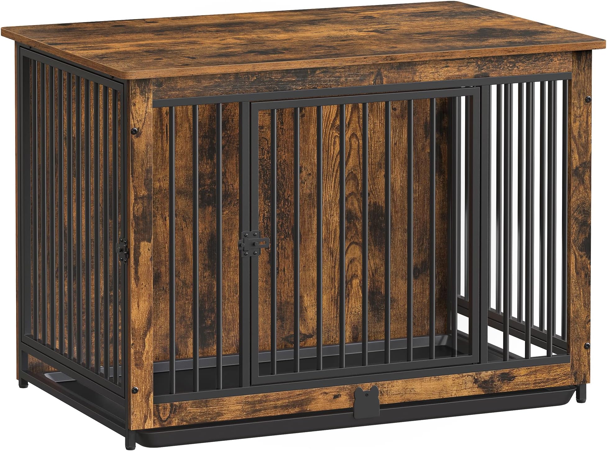 Feandrea Wooden Dog Crate Furniture, 38.6 Inch Modern Dog Kennel with ...