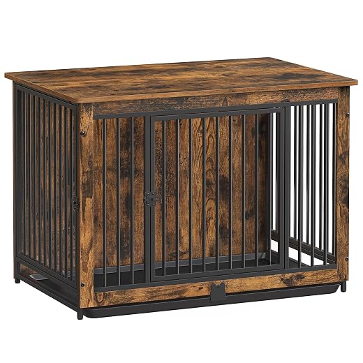 Feandrea 38" Dog Crate Furniture, Heavy-Duty Dog Kennel Side End Table