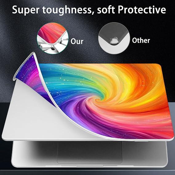 Case for 2026-2021 MacBook Pro 16-inch M5, Swirling Rainbow