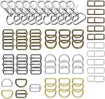 Lot De 80 Pièces De Quincaillerie Métallique - Porte-clés, Anneaux En D, Boucles Coulissantes Pour Sacs/DIY