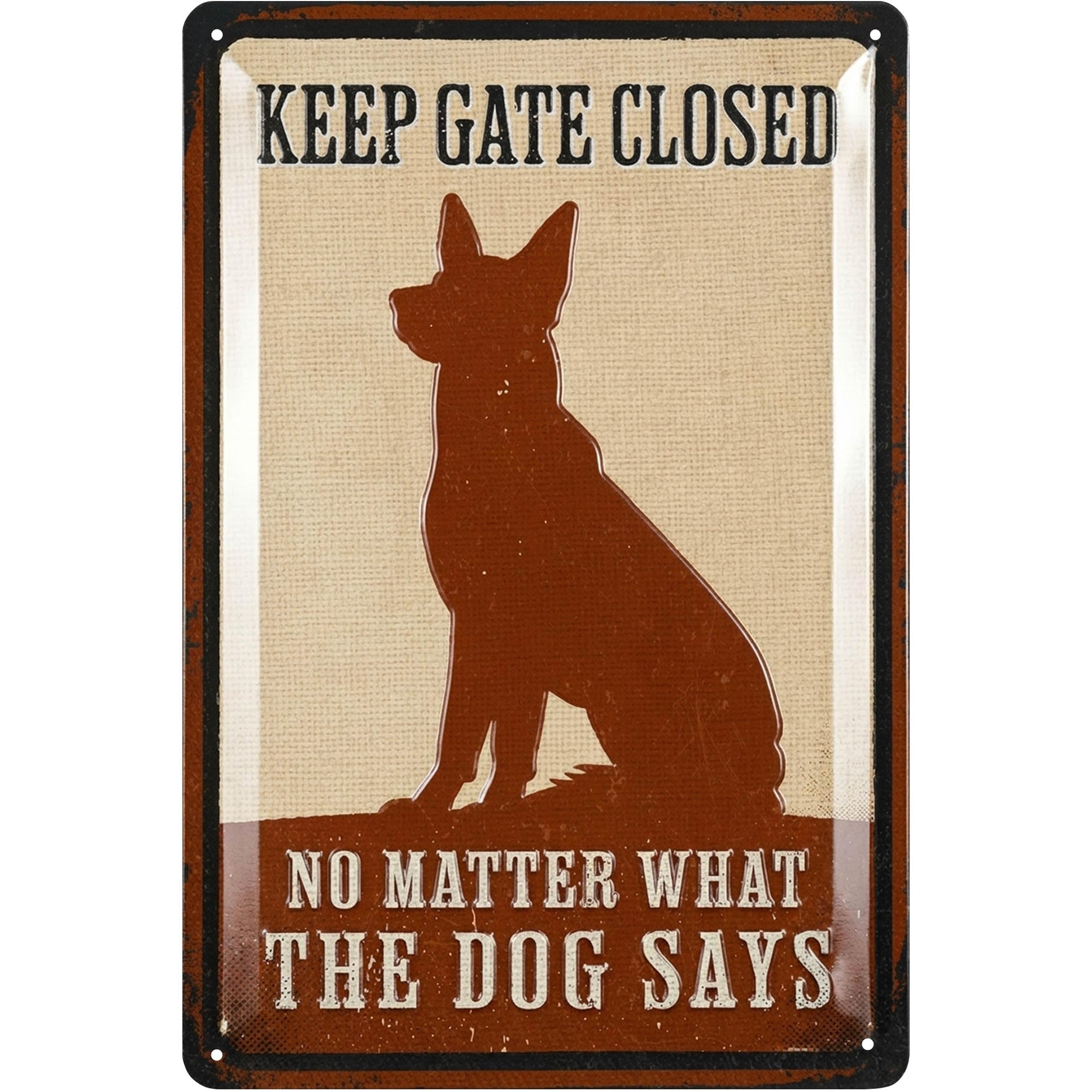 LANOLU Keep Gate Closed Sign Dogs Vintage Tin Sign, Dogs Present On Property Sign, Dog in Yard Keep Gate Closed, Please Keep Gate Closed, Beware of Dog Signs for Fence, Funny, Metal 12x8"