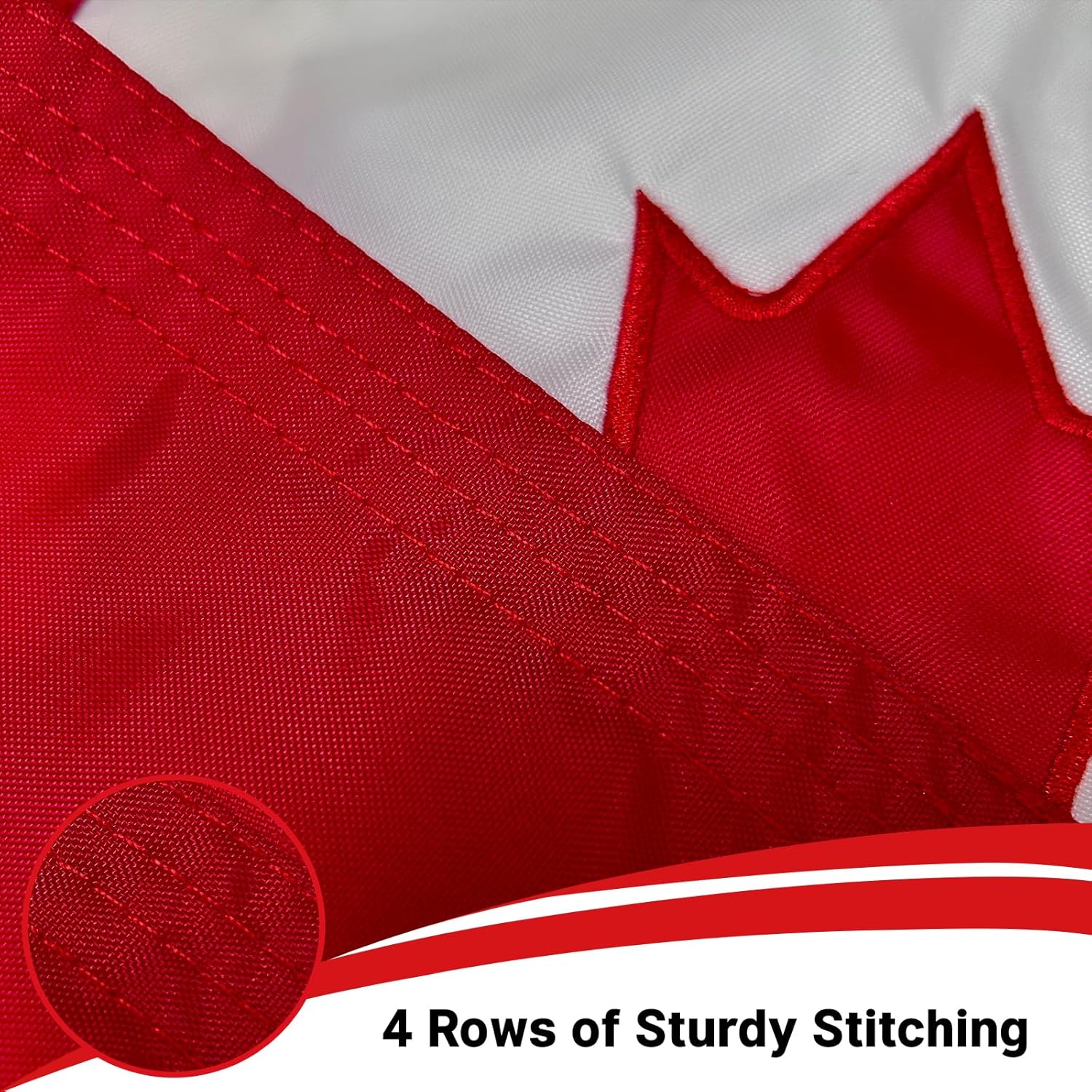 Canadian Flag 12x18 inch for Boat, Embroidered Small Canada Flags with 2 Brass Grommets, Heavy Duty Canadian Nautical Flag 18'' x 12'' Outdoor - Image 4