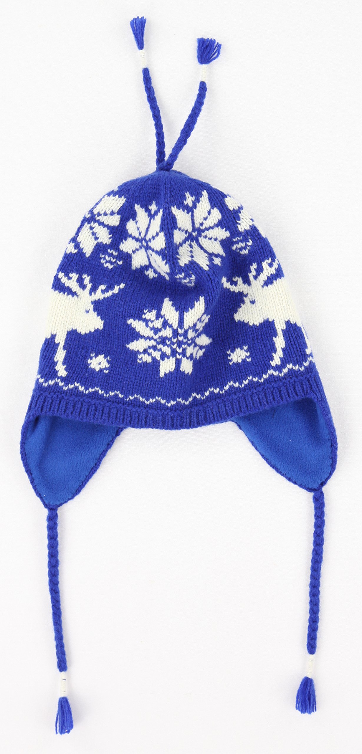 Polo Ralph Lauren Men's Wool Moose Print Tassle Cap [Blue White]