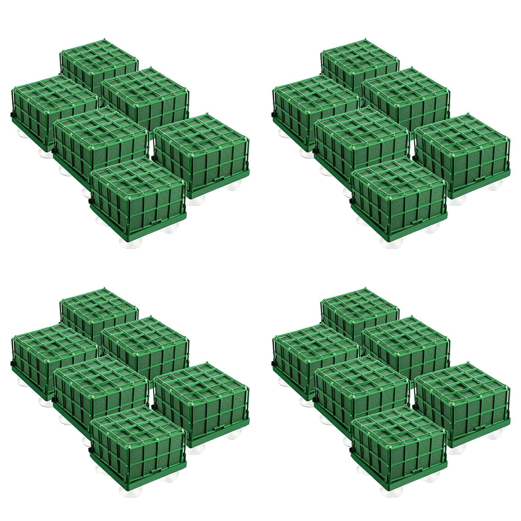 Hndhbfgrt 24Pcs Floral Foam Cage Flower Holder with Floral Foam and Suction Cup for Wedding Table Centerpiece Floral Arrangement