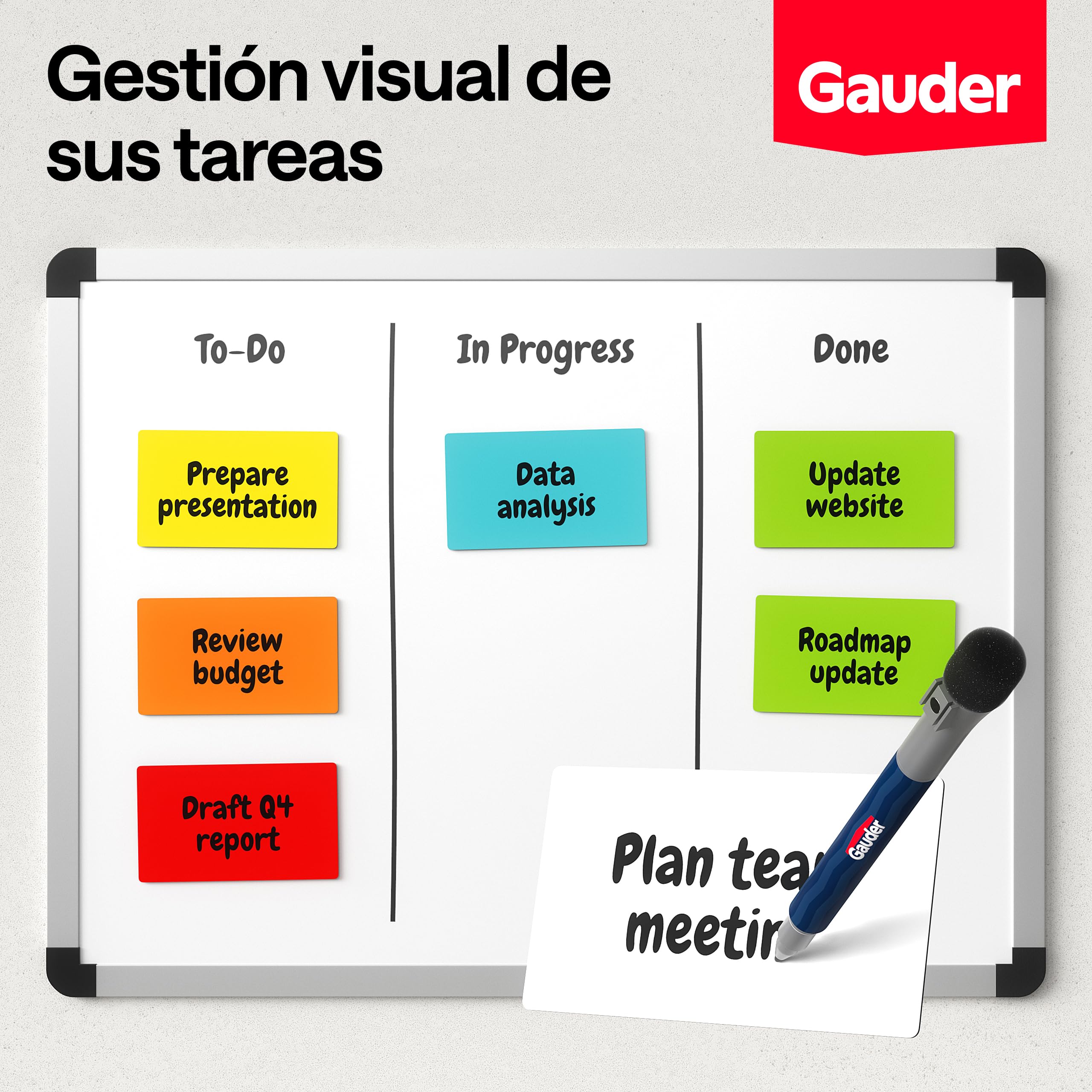 GAUDER Etiquetas Magnéticas Reutilizables 90 Unidades 75 x 25 mm Imanes para Escribir Pizarra Blanca