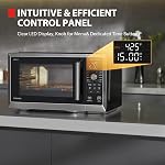 TOSHIBA Optichef Pro Air Fryer Combo Countertop Microwave Oven with Origin Inverter, ChefDefrost, 1.0 Cu.ft., 1000W, Black Stainless Steel, ML2-EC10SAITC(BS)