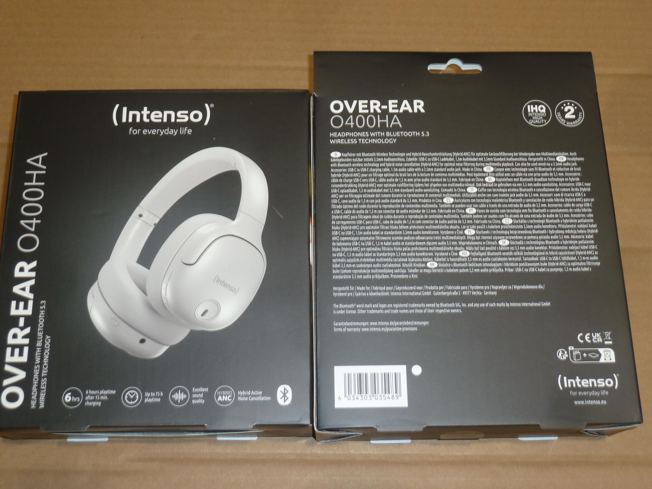 Intenso O400HA Bluetooth Over-ear Koptelefoon Met Actieve Ruisonderdrukking Anc Wit Intenso O400HA Bluetooth Over-ear Koptelefoon Met Actieve Ruisonderdrukking Anc Wit