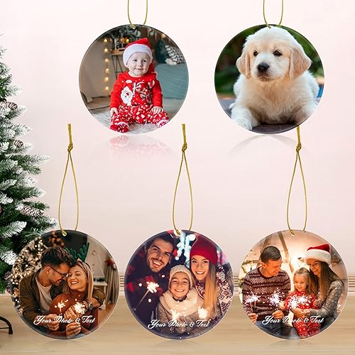 Miniatura 2 de Adorno de Navidad personalizado 2023, adorno de Navidad personalizado, adorno de Navidad con foto de doble cara, adornos de Navidad personalizados,