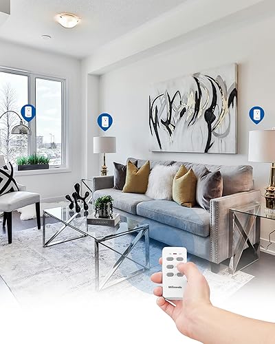 Miniatura 3 de WILAWELS Toma de control remoto, interruptor de salida remoto, interruptor de salida de luz remoto inalámbrico, kit de interruptor de luz remoto,