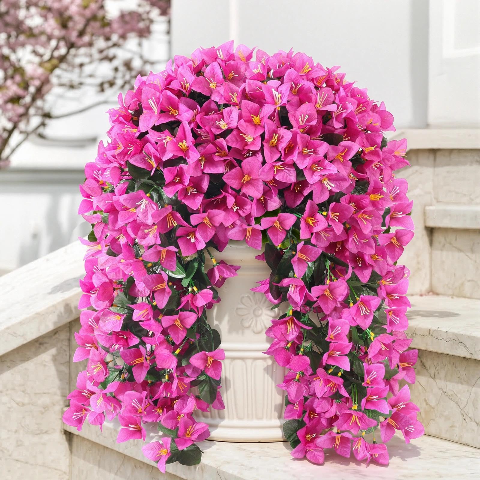 Bougainvillier artificiel extérieur anti-décoloration UV fleurs en soie porche