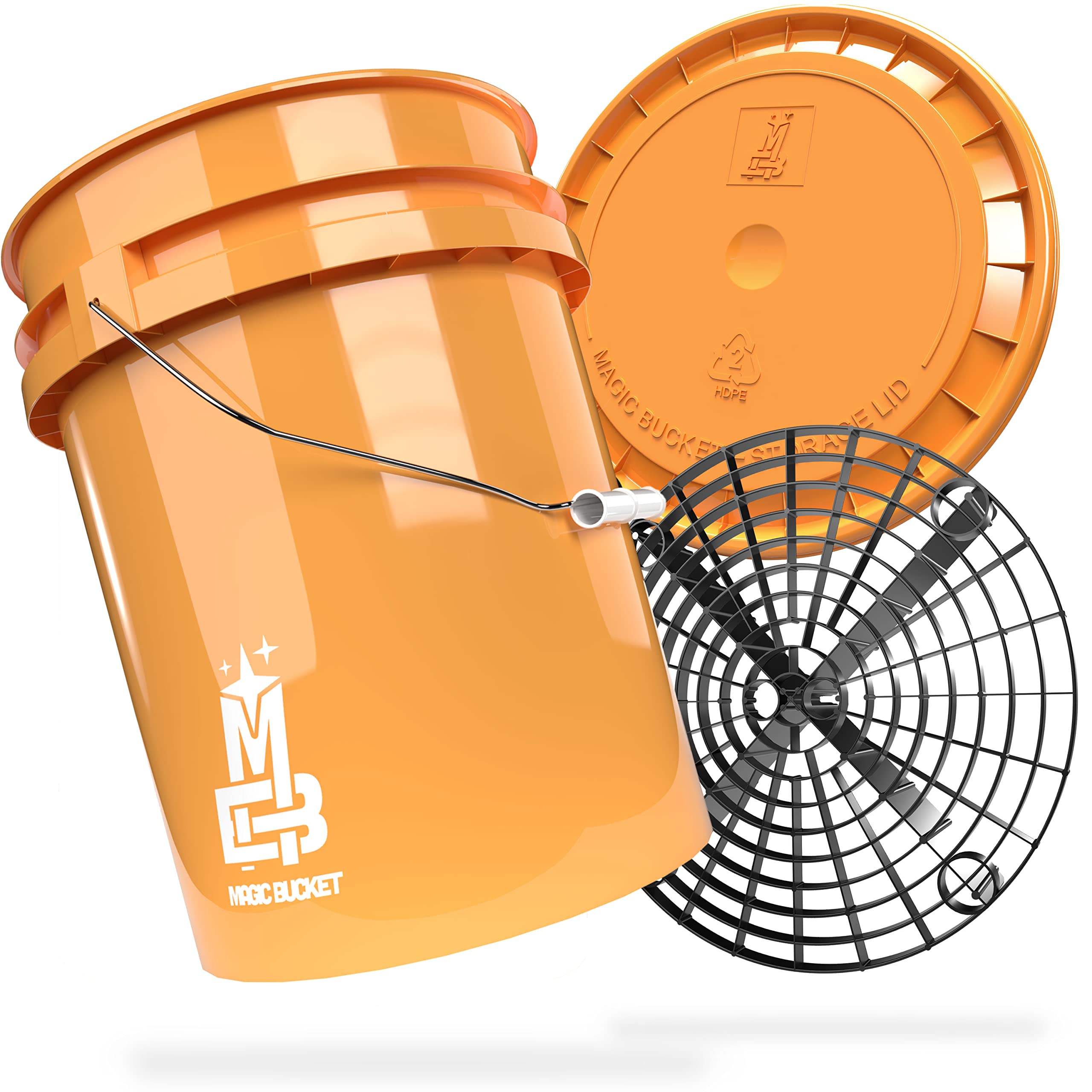 Magic Bucket | Paquete de Lavado a Mano | Cubo de Lavado con Tapa - Cubo Protector de Arena - 5 US GALLONS Aprox. 20 litros | Set de Lavado (selección de Colores)