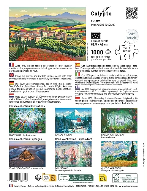 Foto 4 de 4 de Sentosphère - Rompecabezas de 1000 Piezas - Ilustraciones - Paisaje de la Toscana - Italia