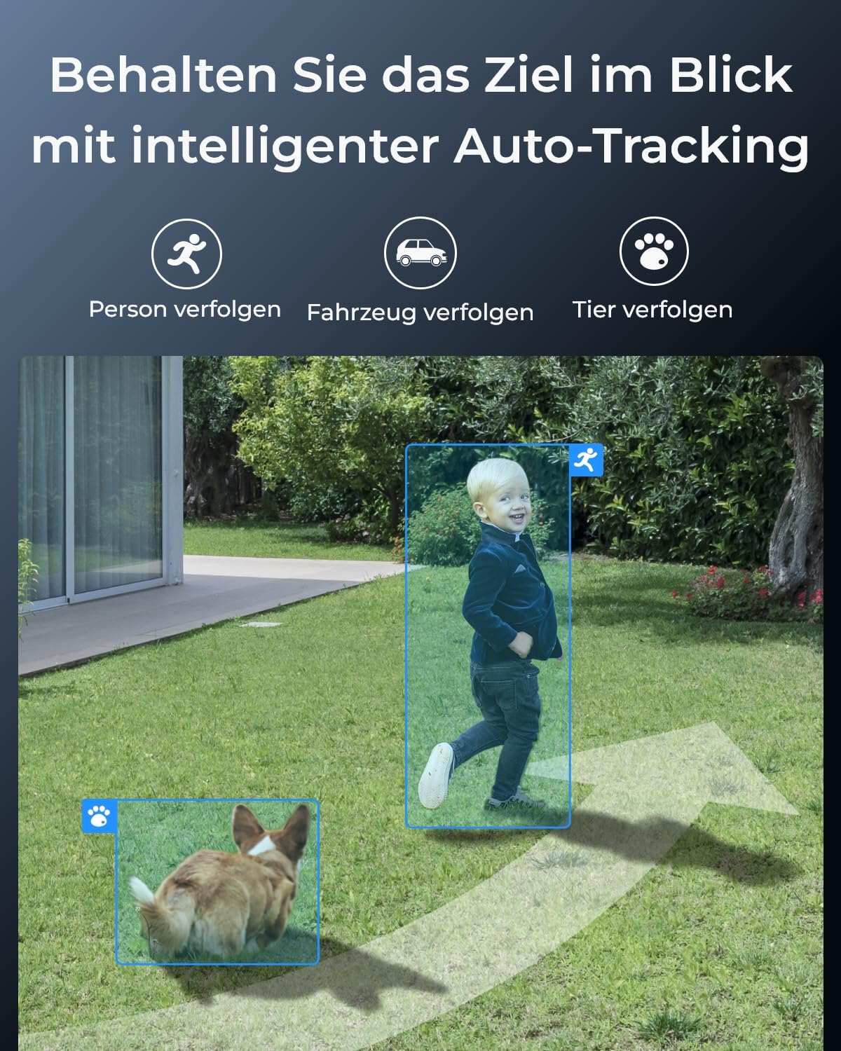 Reolink 4K Wi-Fi 6 PT Überwachungskamera Set, 4stk WLAN-Kameras Outdoor mit 355° Pan & 50° Tilt, Bewegungsverfolgung, Smart-Erkennung, Farbnachtsicht, 12-Kanal Wi-Fi NVR mit 2TB HDD (RLK12-800WPT4)