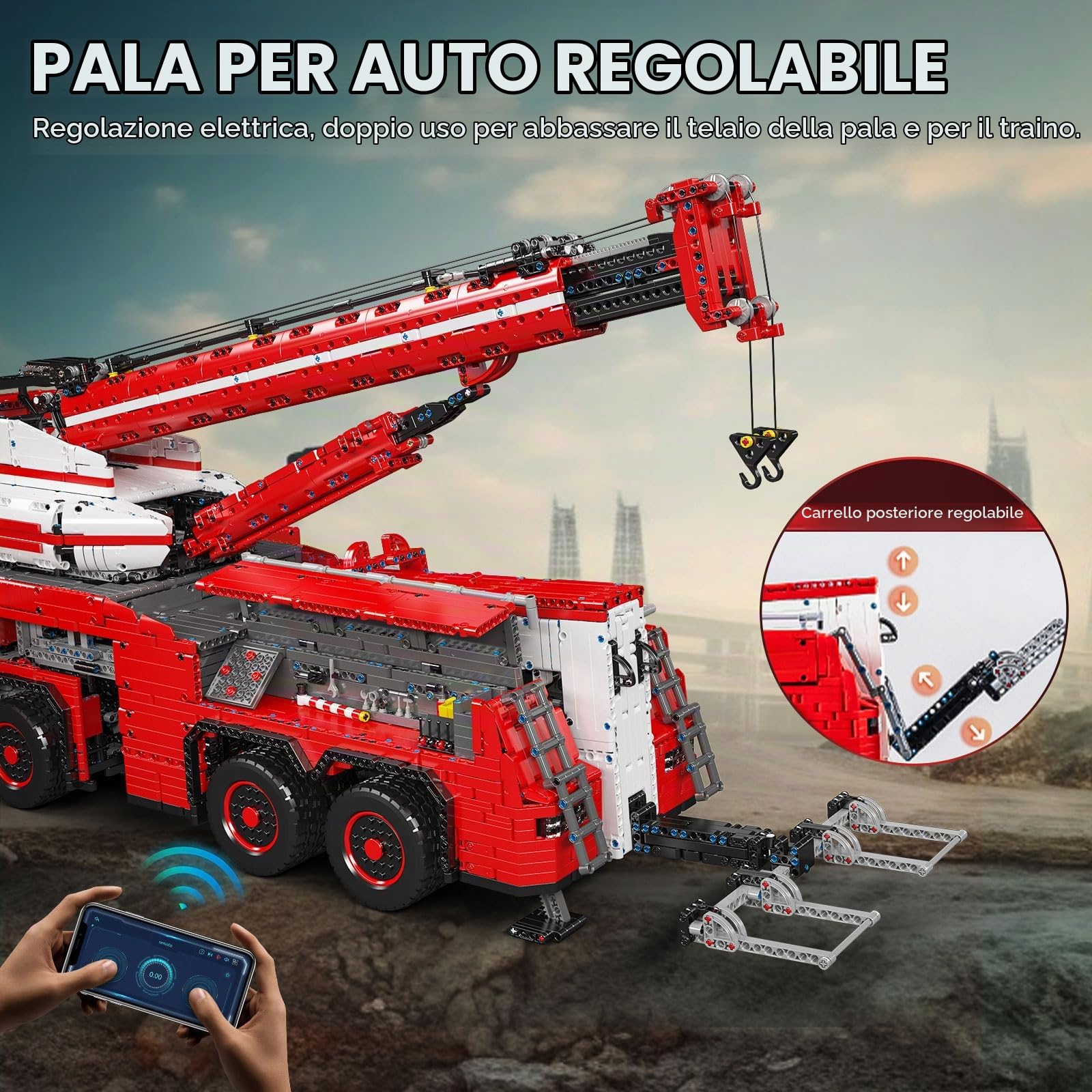 Mould King 19008 Carro Attrezzi Versione Dinamica dei Blocchi del Modello di Camion da Costruzione, 10966 Pezzi Kit di Montaggio del Demolitore Autocarro con Gru Pneumatica con 19 Motori Kit